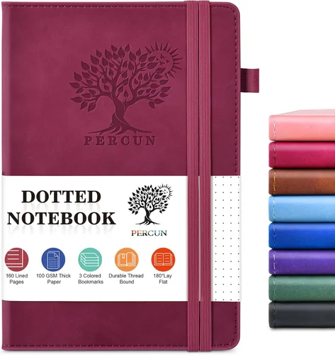 Vista 18 de PERCUN Diario en blanco para hombres y mujeres, 160 páginas en blanco para escribir, dibujar, cuaderno de bocetos, cuaderno de bocetos de cuero