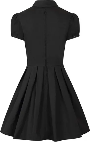 Vista 2 de Hell Bunny Samara Sun Moon Wicca - Vestido largo de brujería gótica, Negro