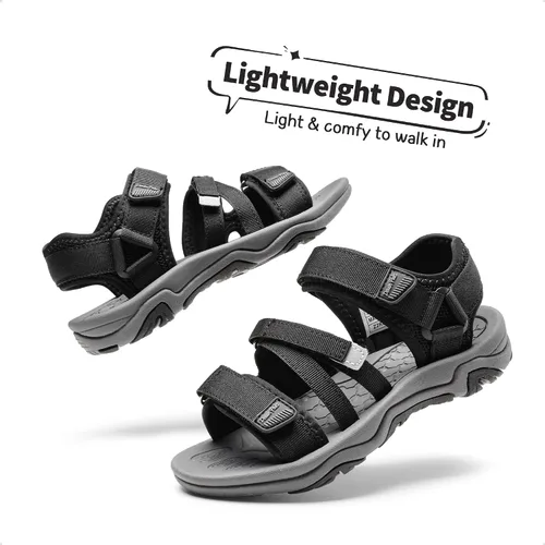 Vista 4 de DREAM PAIRS Sandalias deportivas deportivas de verano para niños y niñas, para niños pequeños y grandes