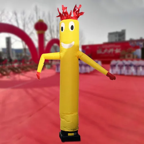 Vista 2 de LOYALHEARTDY Muñeca de baile inflable, 10 pies 3M tubo hombre viento cielo ondulado bailarín inflable publicidad marioneta de aire sin soplador