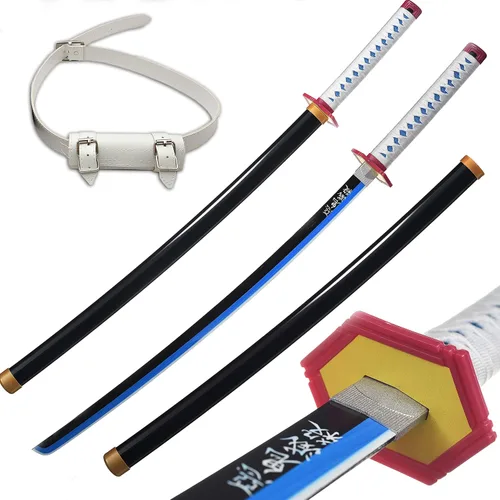 Vista 16 de Ziqing Espada samurái de anime hecha a mano – Agatsuma Zenitsu, Kamado Tanjirou, estilos Rengoku Kyoujurou – 41 pulgadas varios disponibles