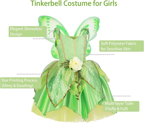 Vista 2 de MDYCW Princess Dress Up Birthday Party Fairy Costume for Toddler Girls, Special Occasion Dresses Pageant Ball Gown
