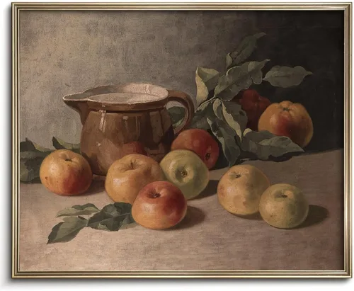 Vista 23 de Pintura vintage de paisaje de campo de flores silvestres, arte de pared de paisaje rural de granja, impresión artística de paisaje de jardín