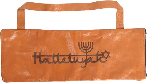 Vista 13 de HalleluYAH Bolso Shofar de terciopelo marrón con versículo de Salmos - Talla S Se adapta a Shofars de 14 a 28 pulgadas