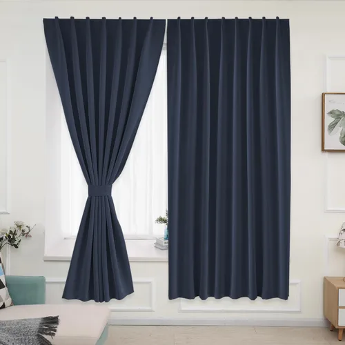 Vista 22 de Muamar Cortinas opacas sin taladro, paneles de cortina para ventana fáciles de instalar, juego de 2 paneles de cortinas portátiles para dormitorio