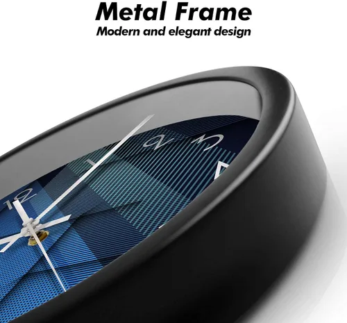 Vista 6 de Relojes de pared modernos que funcionan con pilas azules, reloj de pared analógico silencioso de gran pantalla, minimalista, redondo, tranquilo