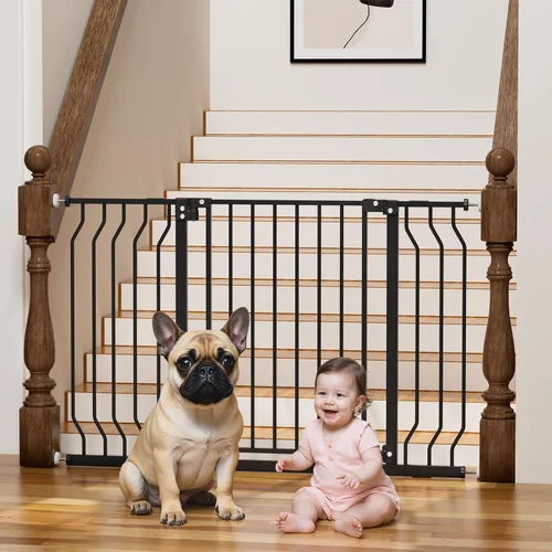 Vista 11 de Puerta para bebés de 29 a 43 pulgadas para escaleras, esenciales para la seguridad del bebé, puerta de cierre automático para puertas, puerta