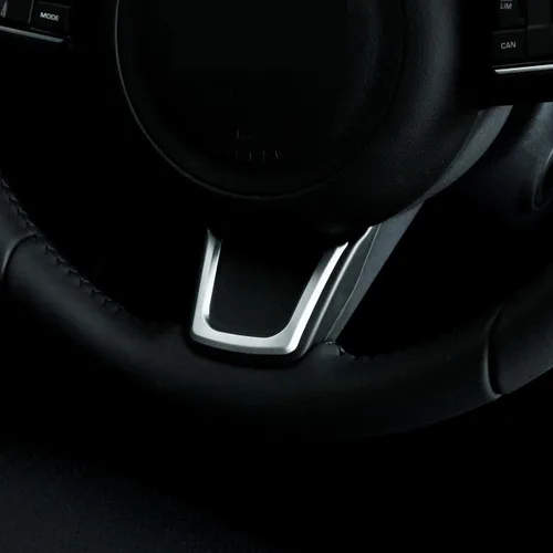 Vista 5 de Cubierta de lentejuelas para volante interior de coche de ABS cromado para Jaguar XE XF F-Pace accesorios