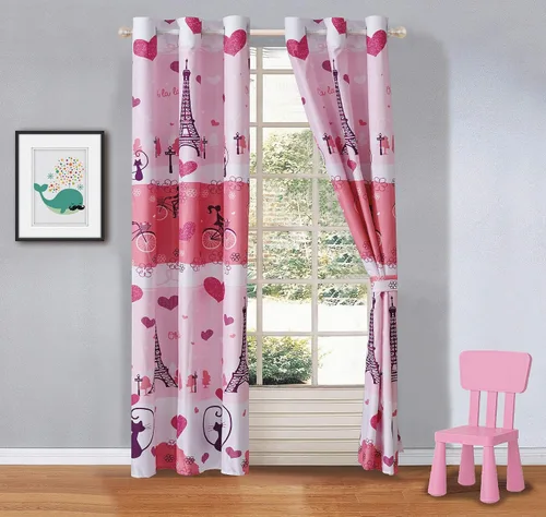 Vista 3 de MK Home Juego de 2 paneles de cortinas con ojales para niños (dinosaurio azul)