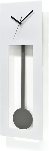 Vista 2 de Diseño moderno sin rodeos: péndulo moderno para abuelo, reloj de pared/reloj de mesa, personalizable, cara blanca/péndulo de hormigón