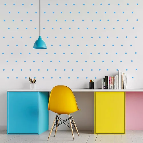 Vista 2 de Calcomanías de pared de puntos coloridos, juego de 9 calcomanías para despegar y pegar para habitaciones de niños, guardería y manualidades