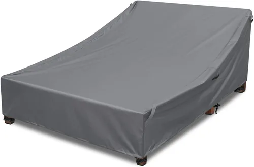 Vista 10 de Cubierta impermeable para silla de salón doble al aire libre, 100% tela Oxford 600D resistente a rasgaduras y al viento, protección contra todo Beige