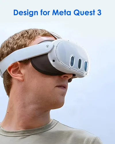 Vista 6 de DUXICEPIN Accessories for Meta Quest 3, Protective Shell Cover for Oculus Quest 3, VR Accessories Included Transparent Shell Cover, Lens Tempered