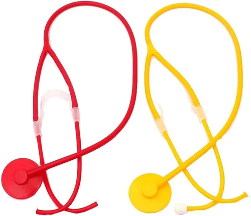 Vista 6 de Estetoscopio de juguete médico ligero portátil DIY juego médico para fiesta, escuela, niños, escenario de actuación (color al azar)