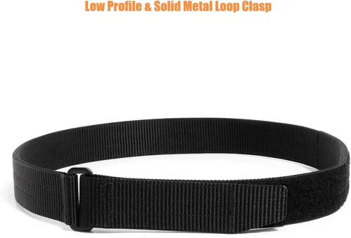 Vista 3 de TACNEX Cinturón táctico EDC con bucle de metal simple de 1.5 pulgadas, resistente, 2 capas, cinturón de nailon rígido para transporte de equipos