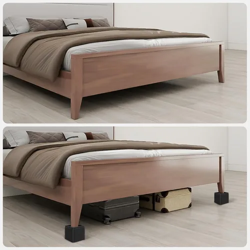 Vista 6 de Elevadores de cama de 3 pulgadas: elevadores de muebles de gran tamaño que se ajustan a patas de hasta 5.5 pulgadas, crean 3 o 6 o 9 pulgadas