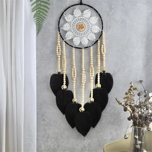 Vista 2 de Atrapasueños para colgar macramé, tapiz bohemio para pared, tapiz hecho a mano, decoración de pared para el hogar, frontón de pared de 10 x 30