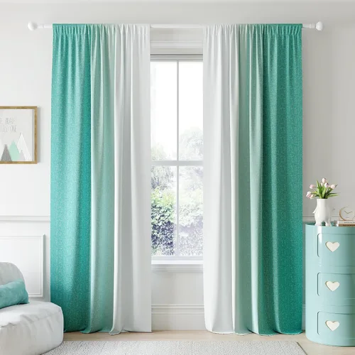 Vista 30 de Cortinas Ombre 100% Opacas de 63 Pulgadas de Largo 2 Paneles para Dormitorio Azul Blanco Patrón Degradado Oscurecimiento de Habitación Aislamiento