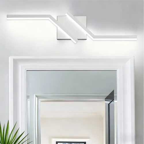 Vista 44 de Luz de tocador de baño negra de 32 pulgadas, LED moderna, 3CCT, regulable, 24 W, luminarias de baño sobre espejo 3000 K/4500 K/6000 K, 3