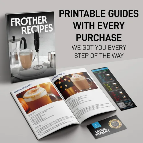 Vista 191 de Zulay Milk Boss Espumador de leche potente manual, hace espuma para latte, batidor para mezclar bebidas, café, miniespumador para capuchino, frappé