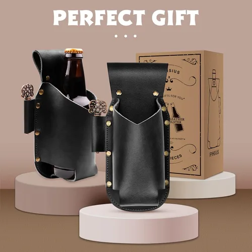 Vista 2 de Funda de cerveza, funda de cerveza para hombres, 2 piezas, abridor de botellas incluido, regalo de cerveza para hombres, fiesta, picnic, playa