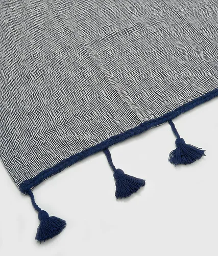 Vista 3 de Fab Habitat Manta 100% algodón con flecos, transpirable para todas las estaciones, cálida, súper suave, lavable a máquina, decoración perfecta