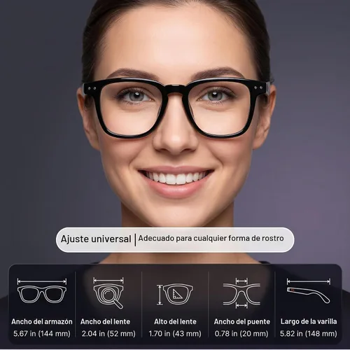 Vista 9 de Lentes de traducción Bluetooth inalámbricos inteligentes AI para hombres/mujeres con altavoces/Bluetooth y más de 140 idiomas traducción