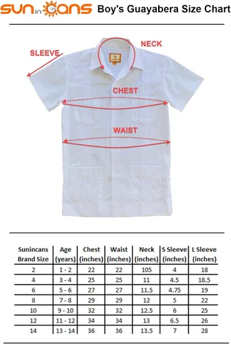Vista 4 de Camisa formal de algodón Guayabera para niños y eventos latinos tradicionales