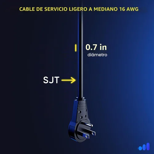 Vista 5 de Maximm Cable de extensión de enchufe plano giratorio de 360°, 1.5 m, 16 AWG, cable de extensión de 3 puntas, cable de alimentación de conexión a