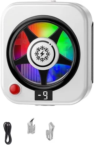 Vista 5 de Aluminum Alloy Phone Cooler Magnetic Mount Fast Cooling(A)