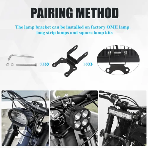 Vista 5 de Kit de faros delanteros, barra de luz Plug N Play para Sur ron Segway con soporte de montaje e interruptor para faros delanteros 6000-6500K