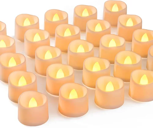 Vista 10 de Homemory Paquete de 48 velas parpadeantes sin llama, velas falsas LED que funcionan con pilas más de 200 horas para centros de mesa de boda, base