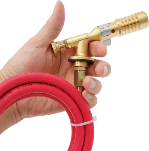 Vista 5 de Antorcha de MAPP de latón/Antorcha de propano con manguera de 60 pulgadas para soldadura