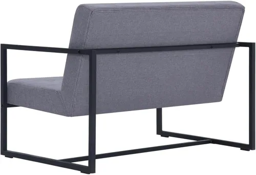 Vista 6 de CUSON Sofá de 2 plazas con reposabrazos Moderno sofá de 2 asientos con patas de metal Sofá de sala de estar de poliéster con marco de madera