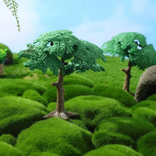 Vista 3 de Toddmomy Modelo de árbol paisajístico, mini ciprés de pino, paquete de 3 para bricolaje, diseño de tren, decoración de mesa de arena y decoración