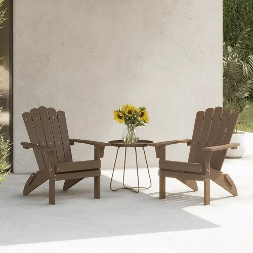 Vista 7 de Silla Adirondack plegable HDPE 1 paquete, marrón Marrón oscuro