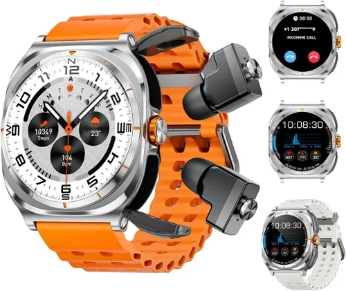 Vista 10 de Reloj inteligente con auriculares en el interior, contesta llamadas y escucha música, relojes de seguimiento de fitness, más de 100 modos deportivos