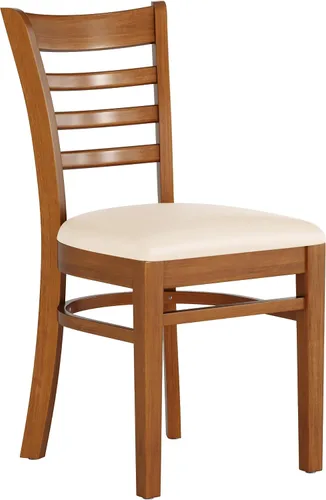 Vista 18 de Flash Furniture HERCULES Series Silla de restaurante de madera natural con respaldo de escalera - Asiento de vinilo burdeos Asiento de vinilo