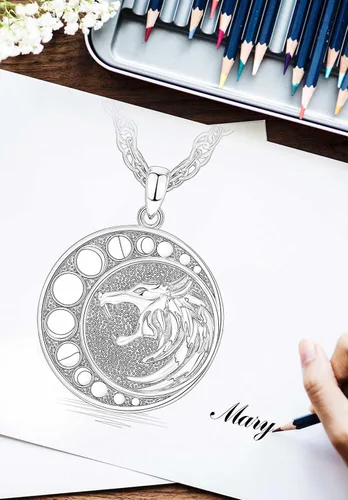 Vista 9 de CELESTIA Collares vikingos de plata de ley 925 para hombres y mujeres, martillo de Thorslobo vikingorunas vikingasYggdrasil
