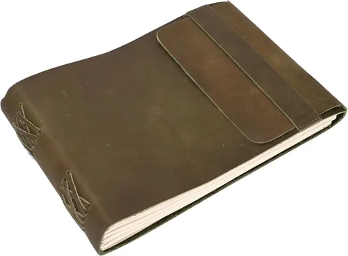 Vista 16 de Diario de viaje de cuero, cuaderno encuadernado vintage hecho a mano para hombres y mujeres, acabado antiguo, cuero de búfalo auténtico, papel