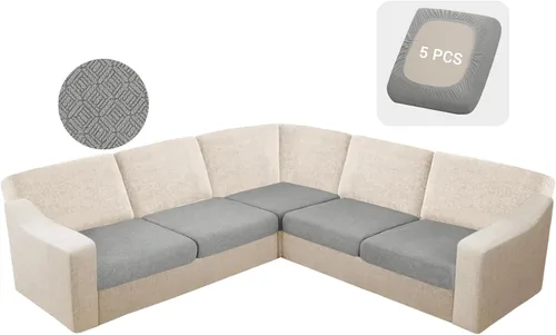 Vista 52 de HDCAXKJ - Fundas impermeables para cojín de sofá modular, fundas elásticas para cojín de sofá de esquina, fundas protectoras de muebles de jacquard