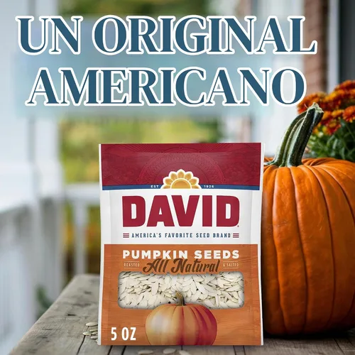 Vista 6 de DAVID Semillas de calabaza totalmente naturales, 5 oz. (paquete de 12)