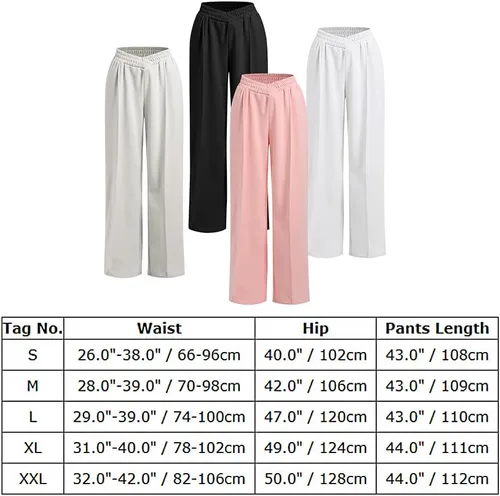 Vista 5 de ODIZLI Pantalones de pierna ancha de cintura alta para mujer, pantalones casuales de chándal de moda