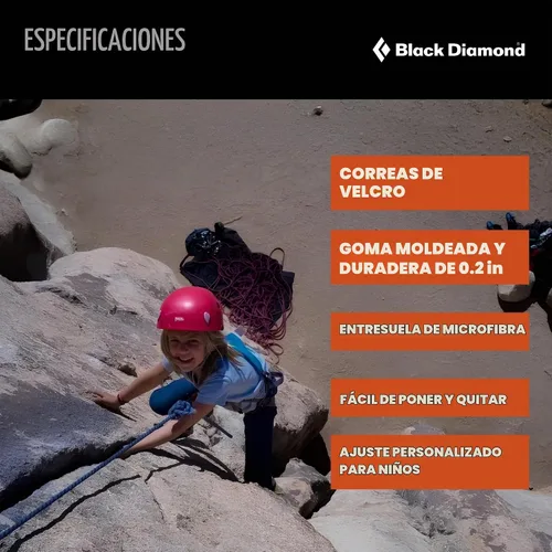 Vista 7 de BLACK DIAMOND Zapatos de escalada para niños Momentum Parte superior de punto Suela de goma duradera de 4.3mm Cierre de velcro para gimnasio
