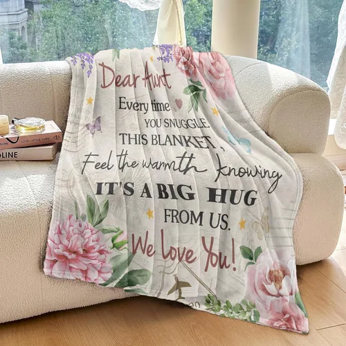 Vista 3 de Regalos para tía, manta de regalo de cumpleaños para tías, regalos para tías de sobrino, ideas de regalo para tía, regalos para San Valentín, Día
