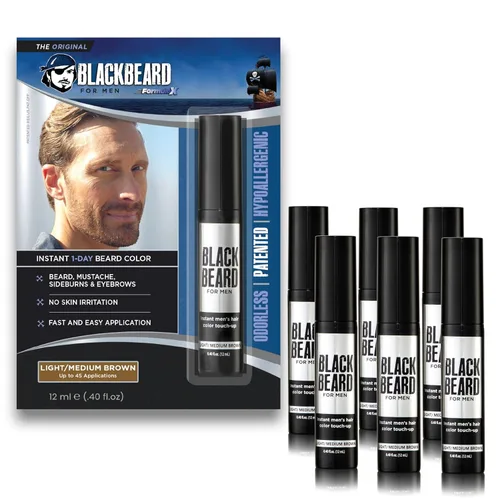 Vista 21 de Barbanegra para hombre, color de barba instantánea, negro, 1 paquete 1-Day Temporary Facial Hair Tint, Beard, Mustache, Eyebrow, Sideburns