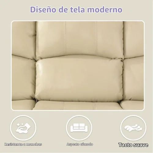 Vista 6 de Juego de muebles de cuero sintético para sala de estar, juego de sofá reclinable, sofá de dos plazas, juegos de muebles para sala de estar, sofá