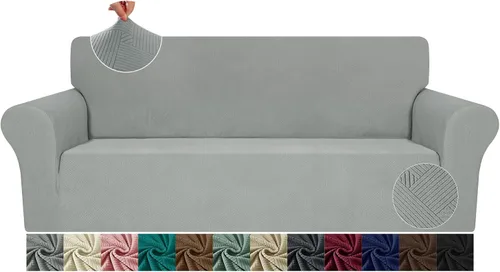 Vista 36 de JIVINE - Funda para sofá biplaza, 1 pieza elástica para sofá de 2 cojines, protector de muebles con parte inferior elástica para niños y mascotas