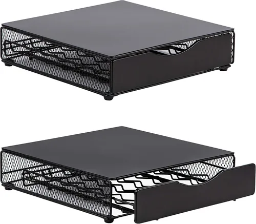 Vista 4 de K - Portavasos para mostrador pequeño para Keurig K-Cup, para Mr Coffee para té, color negro (36 cápsulas de un solo nivel)