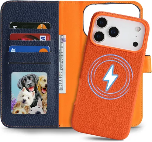 Vista 16 de Funda desmontable de cuero genuino para iPhone SE 2020/SE 2022/7/8, funda magnética 2 en 1 extraíble, soporte de carga Magsafe, funda protectora